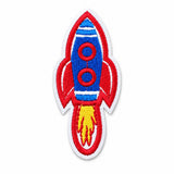 Parche Mediano Camiseta Cohete Espacial Rojo y Azul