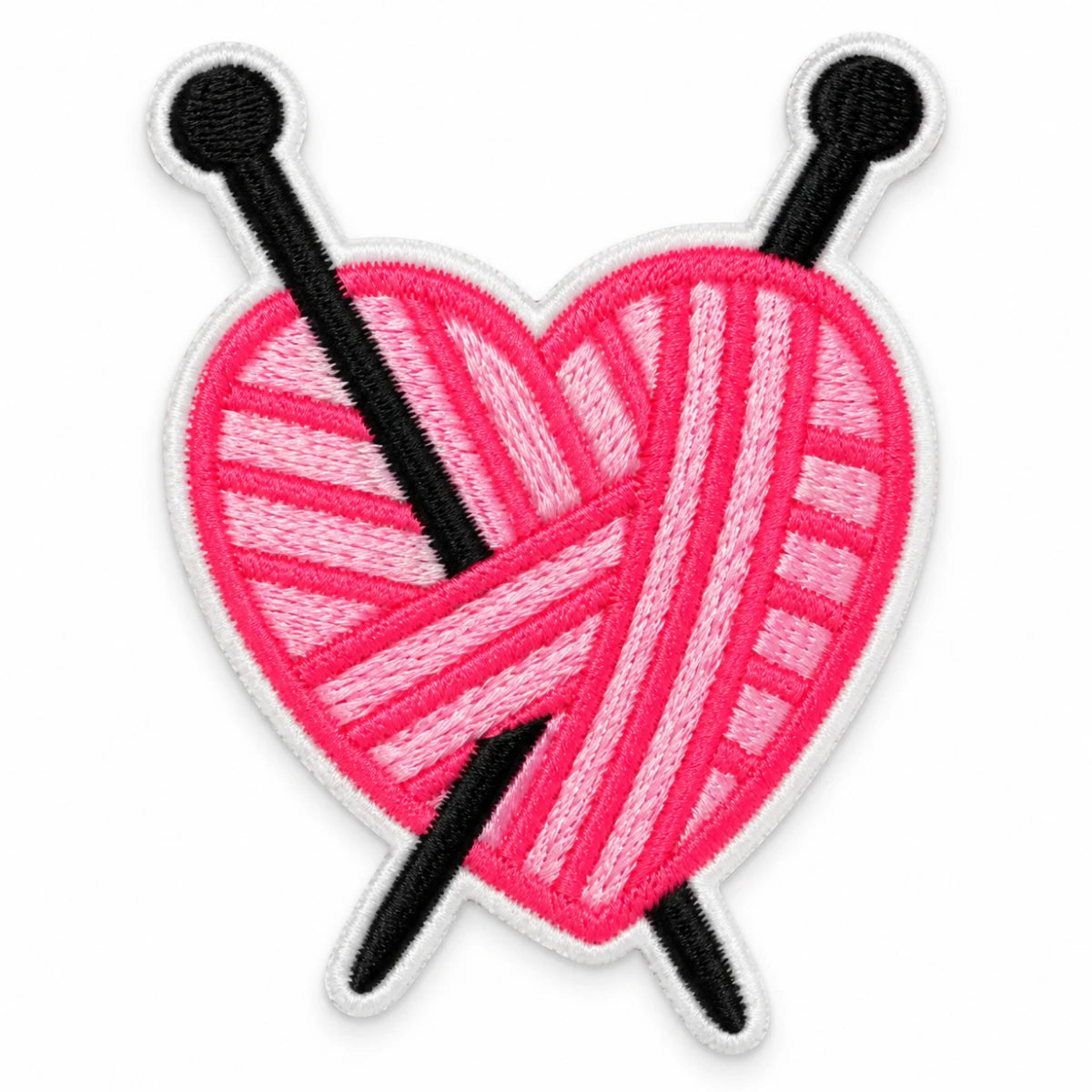 Parche Mediano Camiseta Corazón de Lana Rosa
