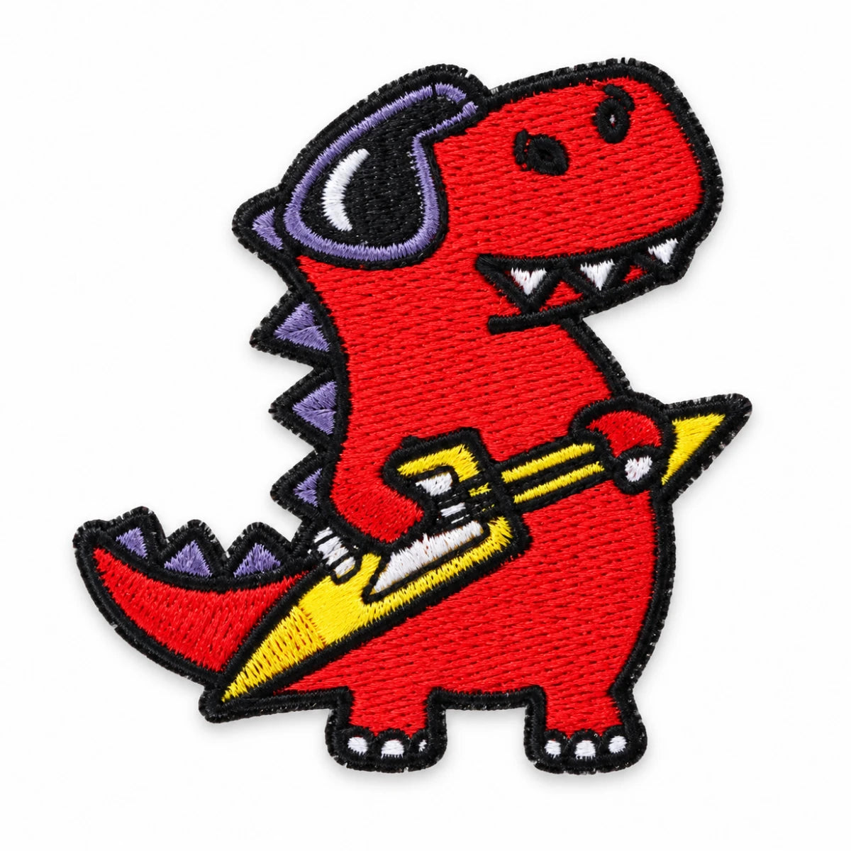 Parche Mediano Camiseta Dinosaurio Guitarrista