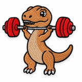 Parche Mediano Camiseta Dinosaurio Levantando Pesas