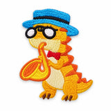 Parche Mediano Camiseta Dinosaurio Saxofonista