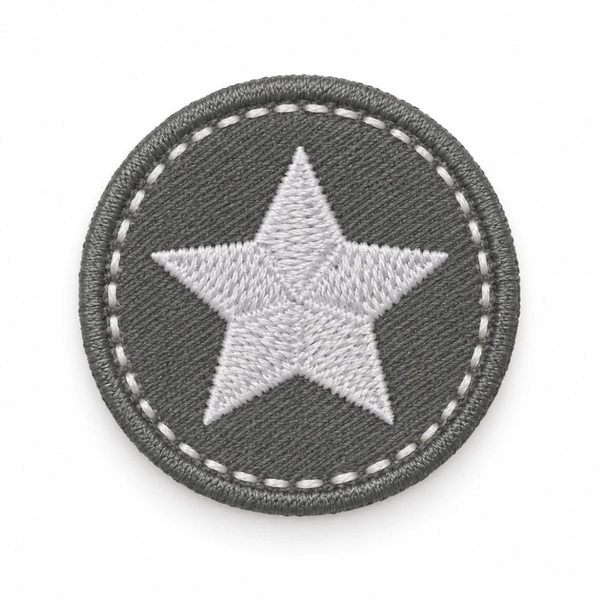 Parche Mediano Camiseta Estrella Blanca Fondo Gris