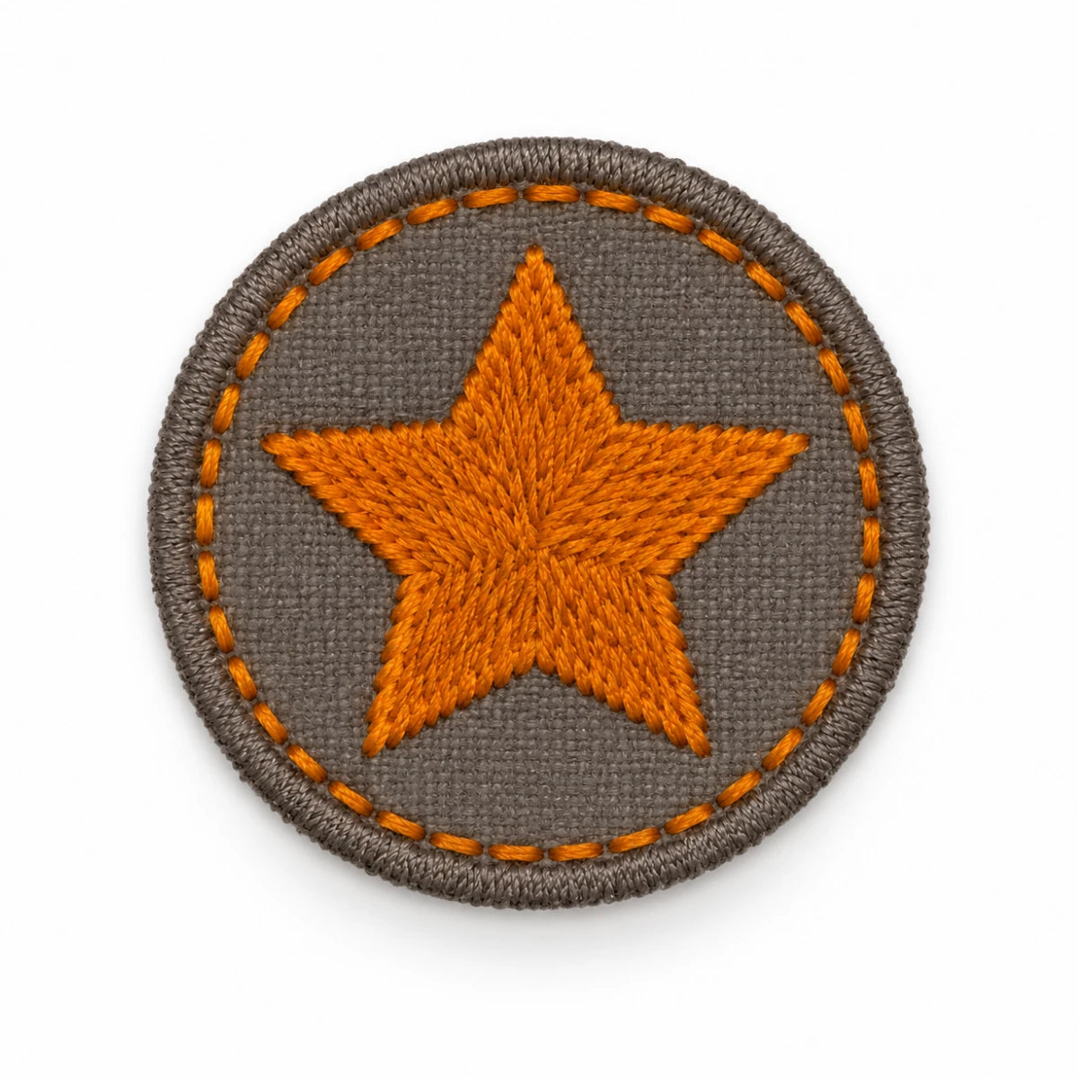 Parche Mediano Camiseta Estrella Naranja Fondo Gris