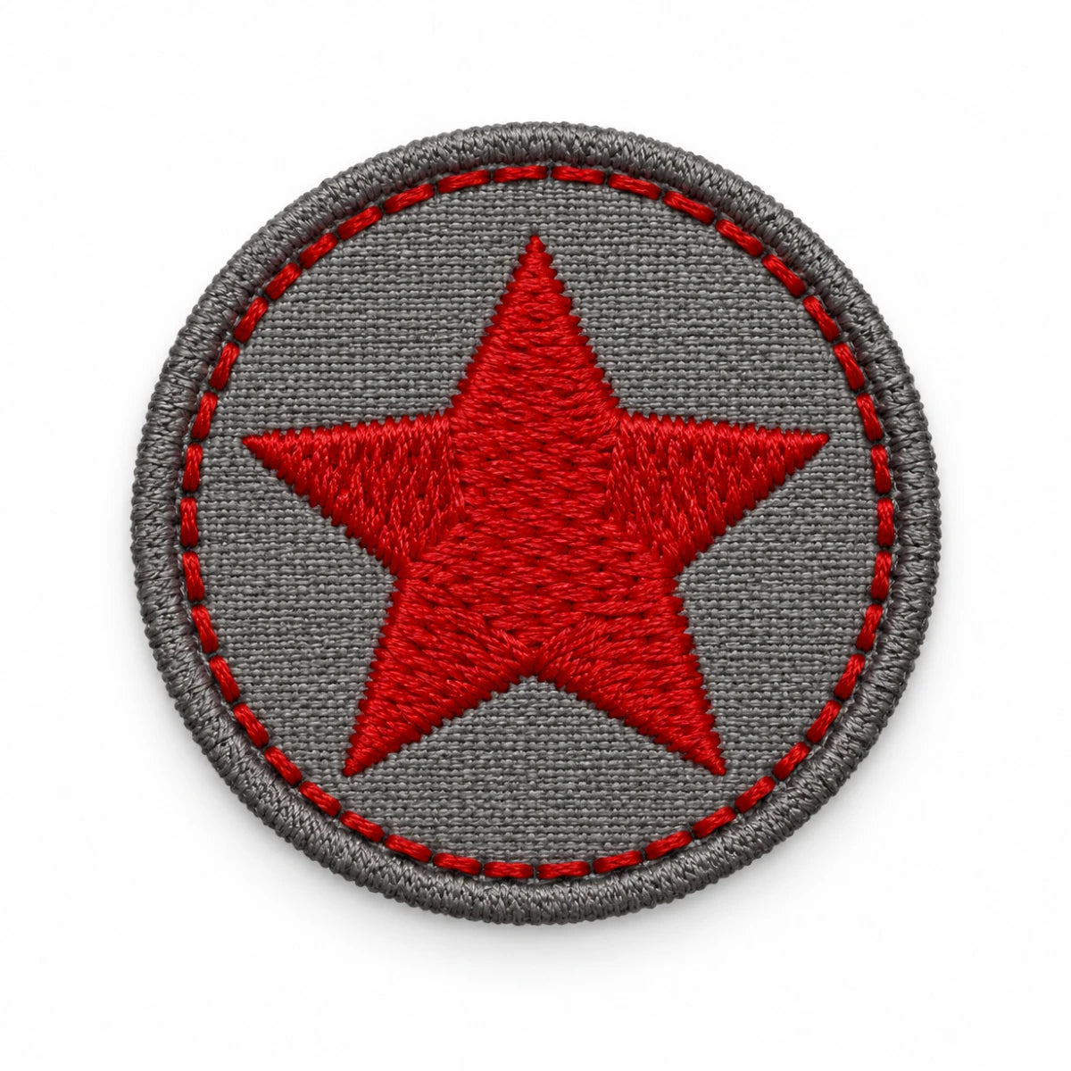 Parche Mediano Camiseta Estrella Roja Fondo Gris