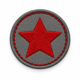 Parche Mediano Camiseta Estrella Roja Fondo Gris