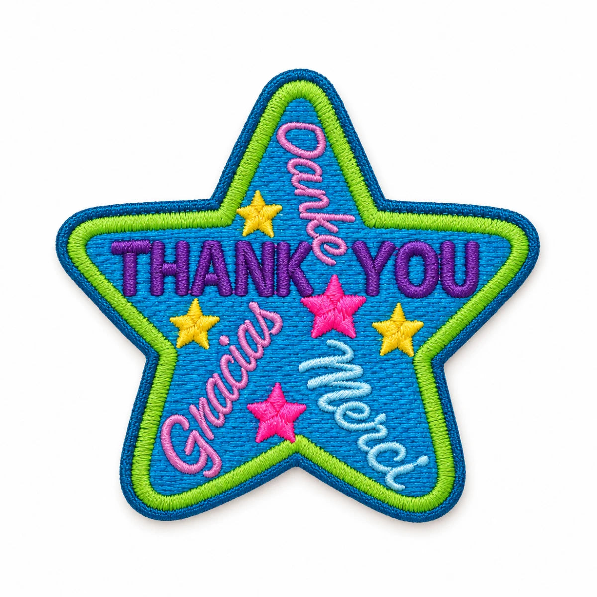 Parche Mediano Camiseta Estrella Thank You Multilenguaje