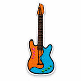 Parche Mediano Camiseta Guitarra Eléctrica Naranja y Azul