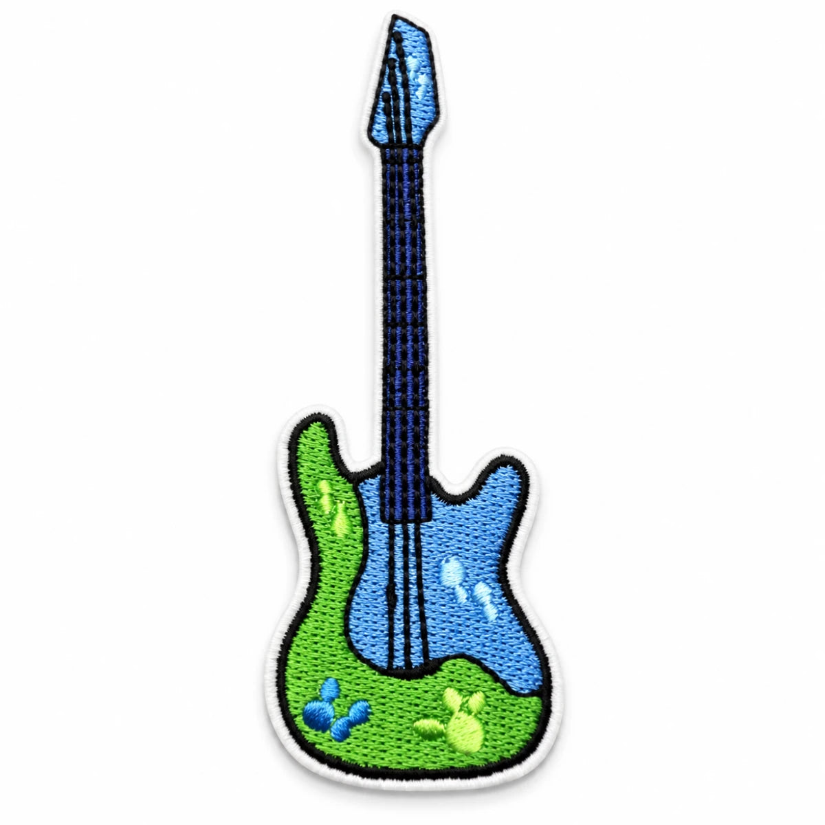 Parche Mediano Camiseta Guitarra Eléctrica Verde y Azul