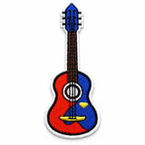 Parche Mediano Camiseta Guitarra Roja y Azul Corazón Amarillo