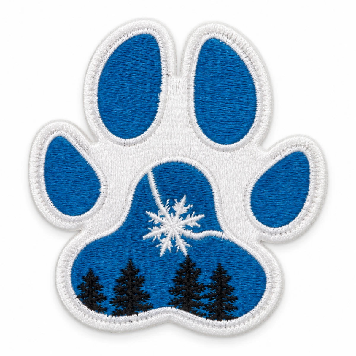 Parche Mediano Camiseta Huella Paisaje Invernal Azul