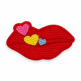 Parche Mediano Camiseta Labios Rojos con Corazones