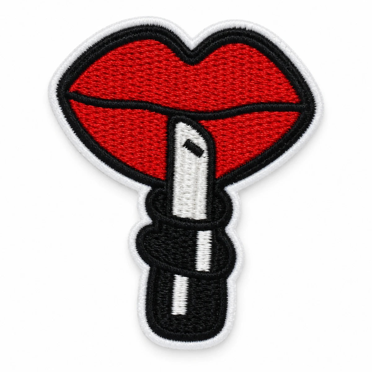 Parche Mediano Camiseta Labios con Labial Rojo