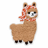 Parche Mediano Camiseta Llama Beige con Pañuelo Naranja