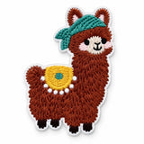 Parche Mediano Camiseta Llama Marrón con Boina Verde