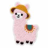 Parche Mediano Camiseta Llama Rosa con Sombrero