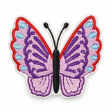 Parche Mediano Camiseta Mariposa Morada con Detalles Celestes