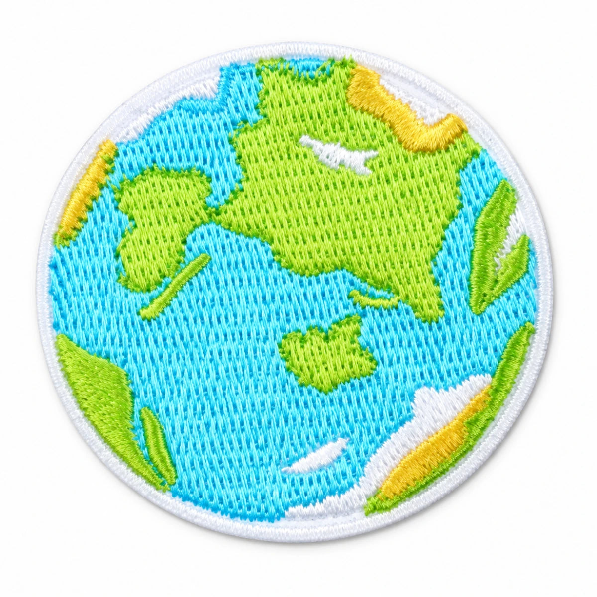 Parche Mediano Camiseta Planeta Tierra Borde Blanco