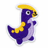 Parche Pequeño Camiseta Dinosaurio Parasaurolophus Morado
