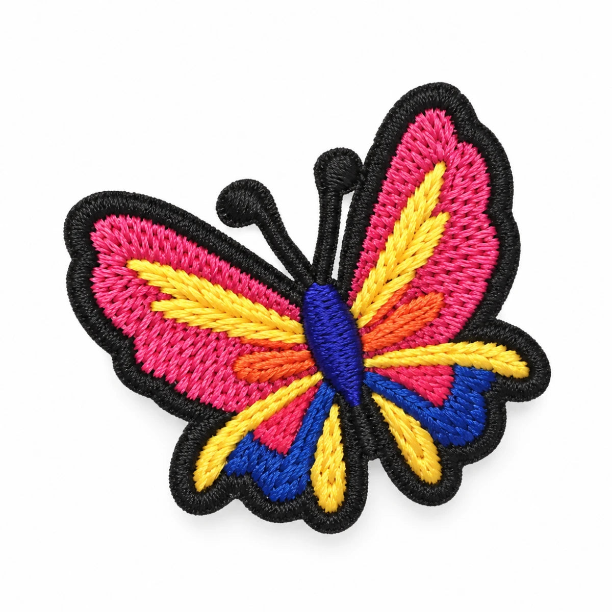 Parche Pequeño Camiseta Mariposa Multicolor Rosa Amarilla y Azul
