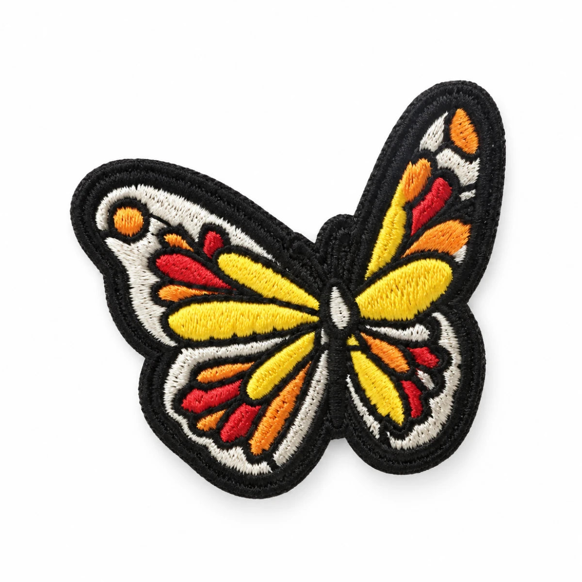 Parche Pequeño Camiseta Mariposa Negra Amarilla y Roja