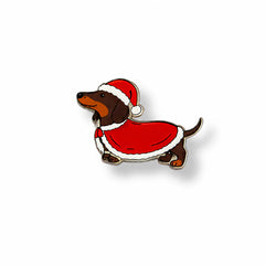Pin Acrílico Perro Salchicha Santa Claus