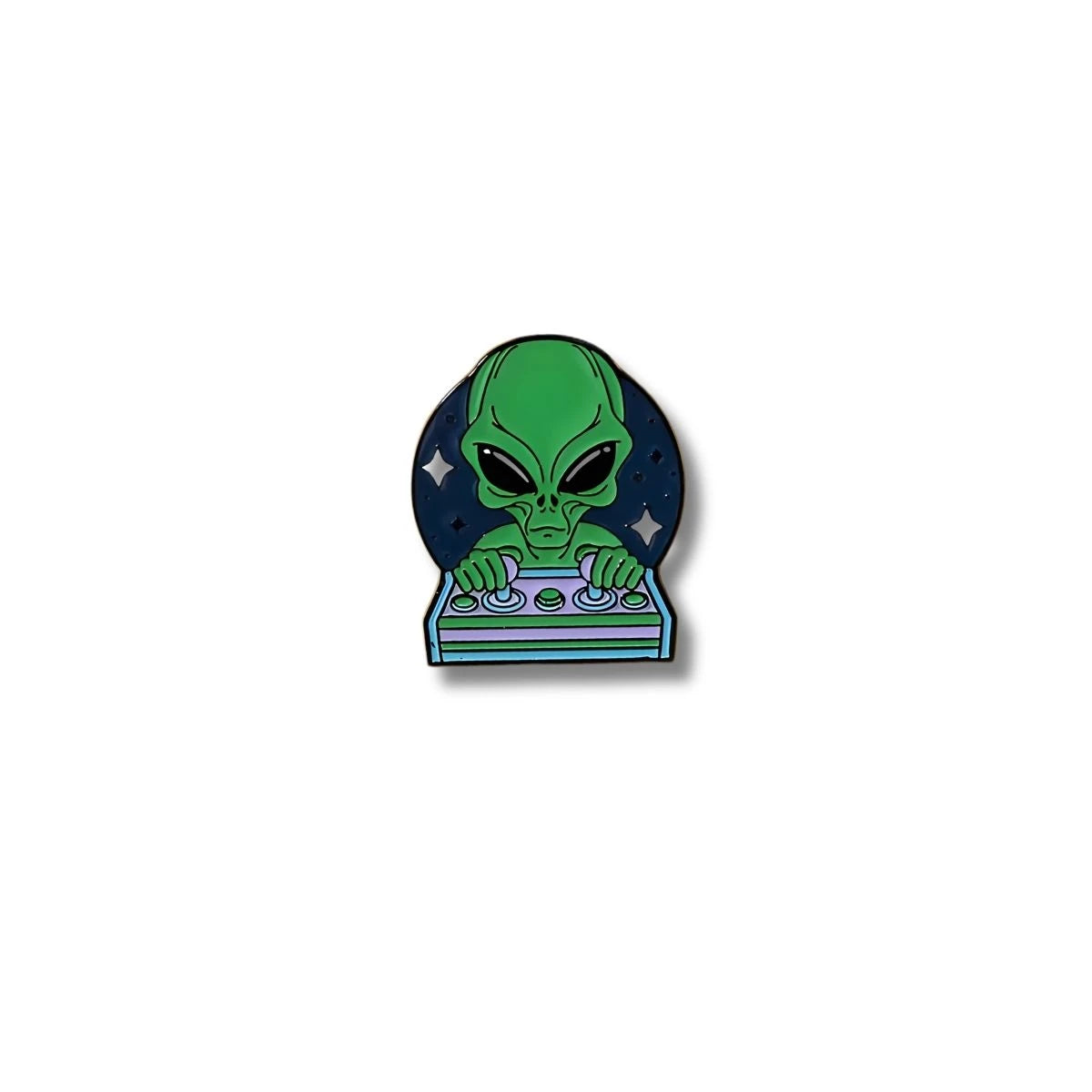 Pin Metálico Alien DJ Cósmico