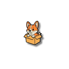 Pin Metálico Cachorro Corgi Caja Sorpresa