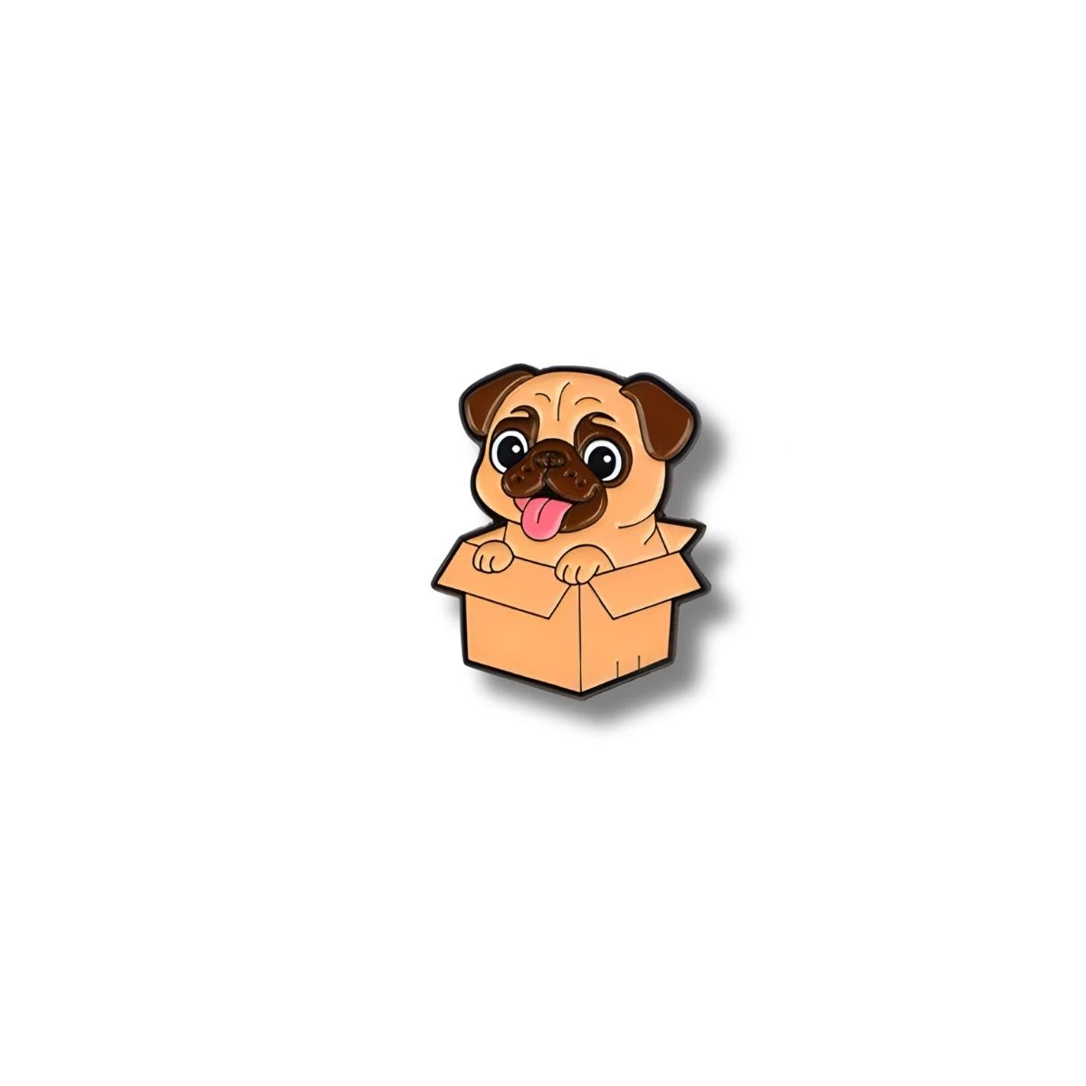 Pin Metálico Cachorro Pug Caja Sorpresa