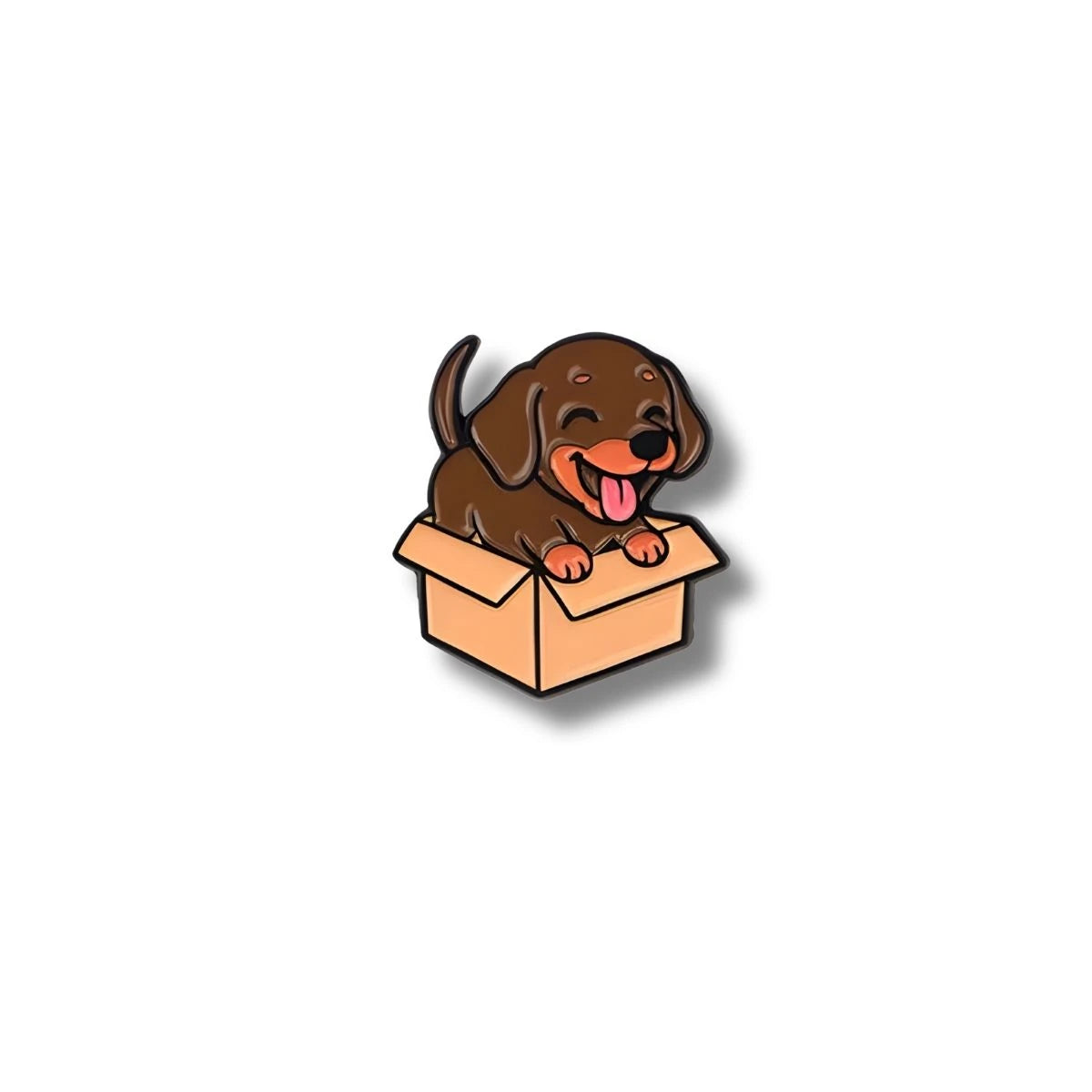 Pin Metálico Cachorro Salchicha Caja Sorpresa