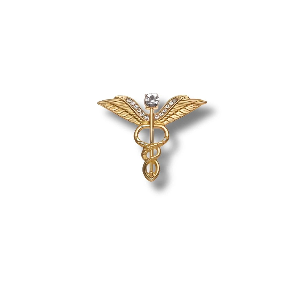 Pin Metálico Caduceo Dorado
