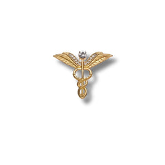 Pin Metálico Caduceo Dorado