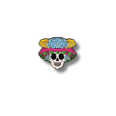 Pin Metálico Calavera Día de Muertos Sombrero Floral