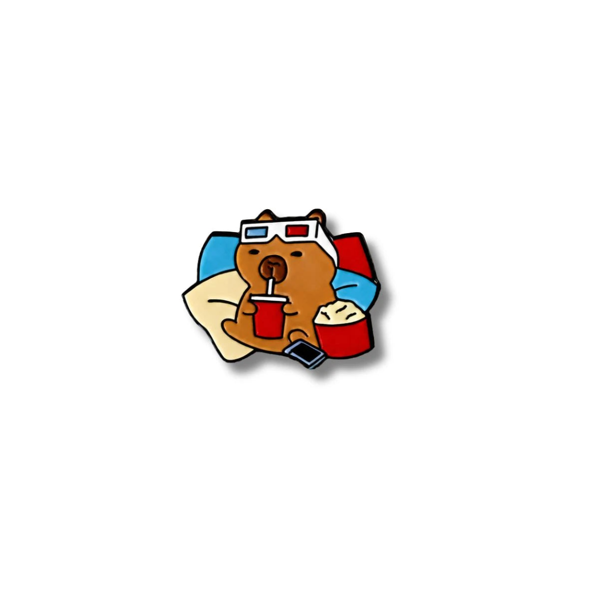 Pin Metálico Capibara Cine en Casa