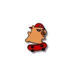 Pin Metálico Capibara Skateboard Rojo