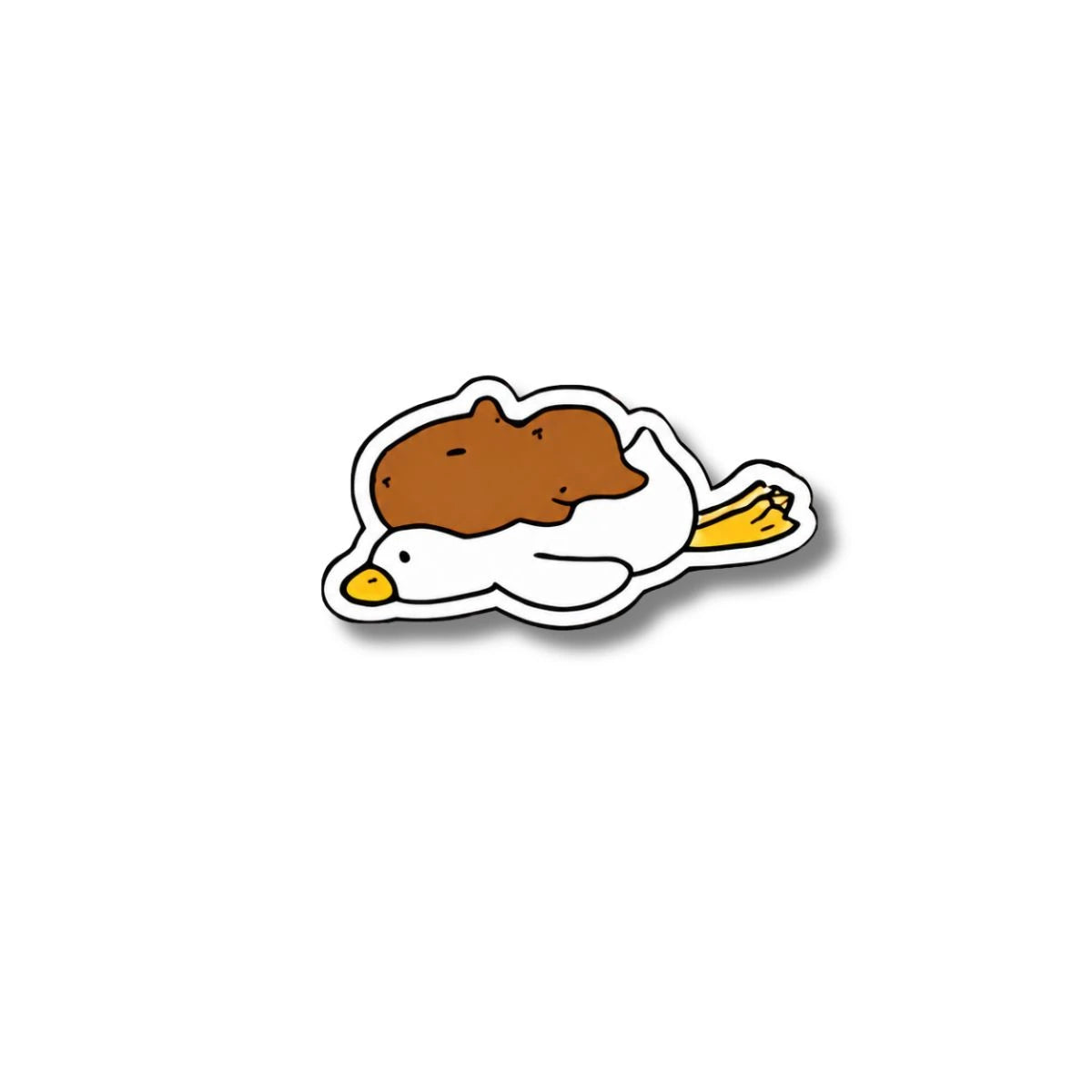 Pin Metálico Capibara y Patito Acostados