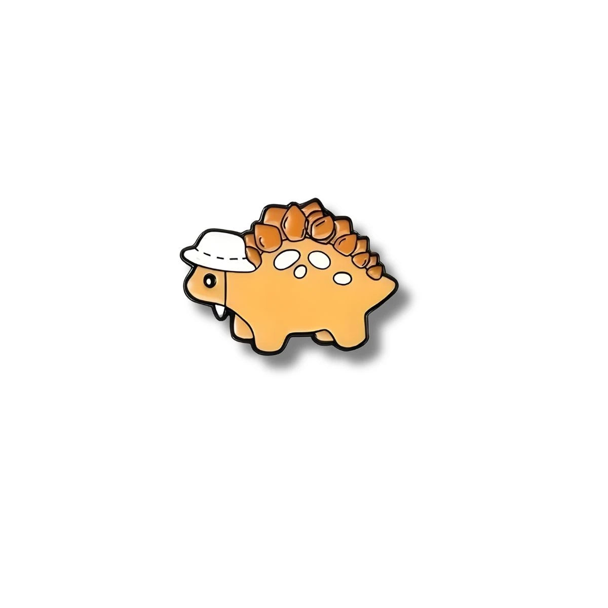 Pin Metálico Dinosaurio Estegosaurio Sombrero Blanco