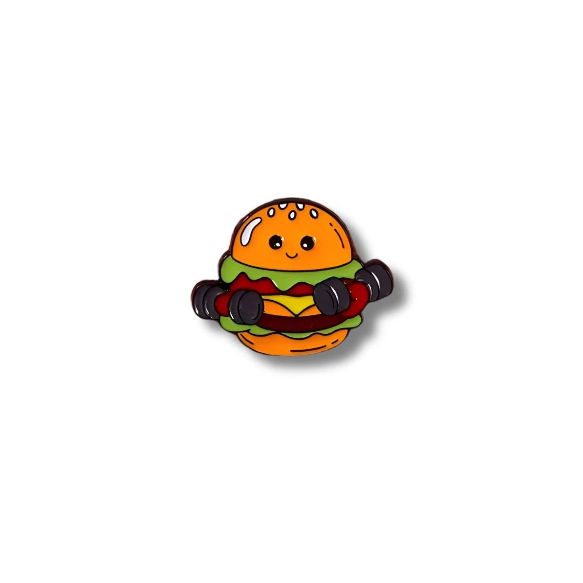 Pin Metálico Hamburguesa Fitness Mancuernas