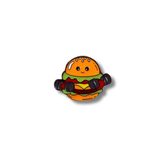 Pin Metálico Hamburguesa Fitness Mancuernas