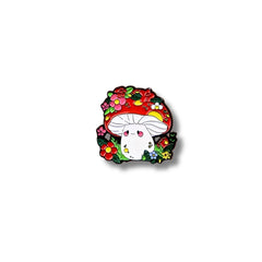 Pin Metálico Hongo Fantasía Floral