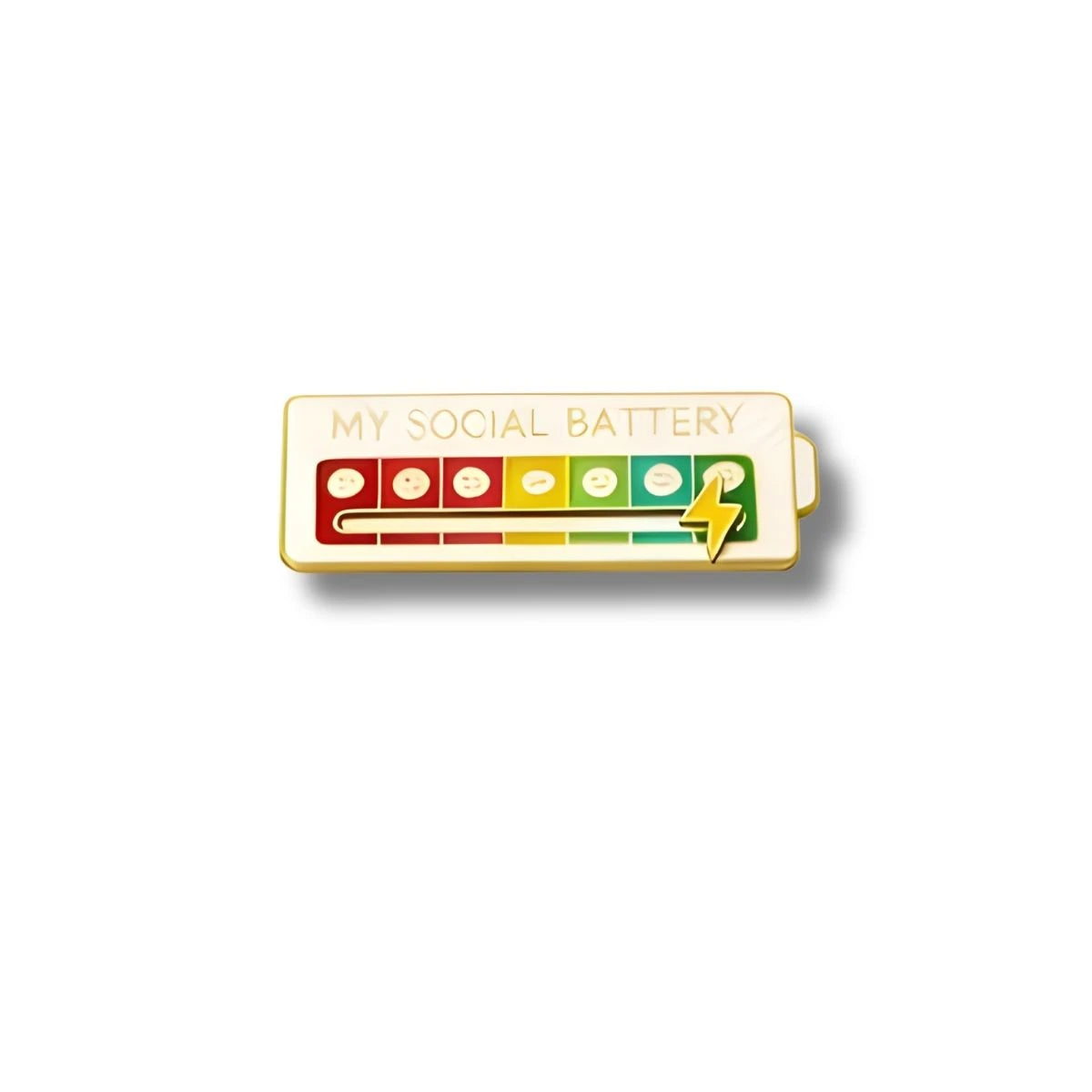 Pin Metálico My Social Battery Batería Blanca