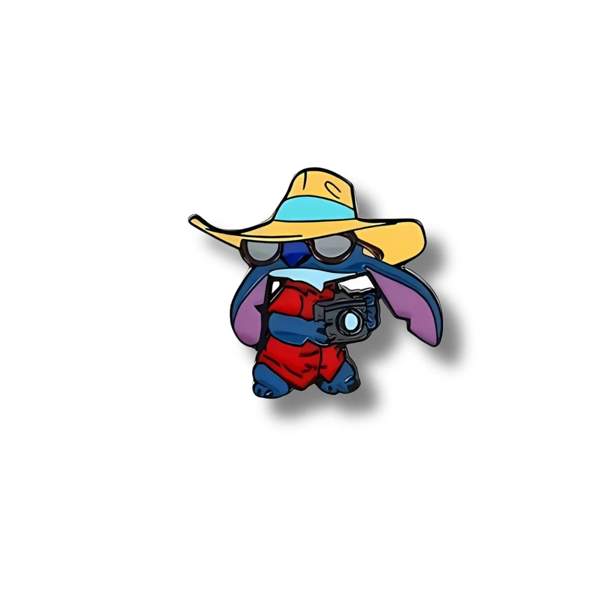 Pin Metálico Stitch Turista con Cámara