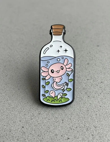 Pin Metálico Ajolote en Botella