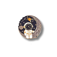 Pin Metálico Astronauta Reloj Cósmico