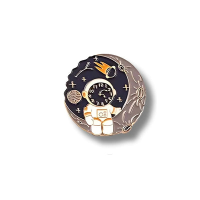Pin Metálico Astronauta Reloj Cósmico