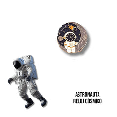 Pin Metálico Astronauta Reloj Cósmico