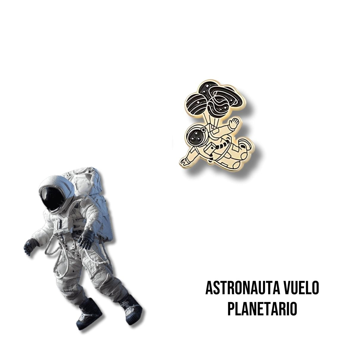 Pin Metálico Astronauta Vuelo Planetario