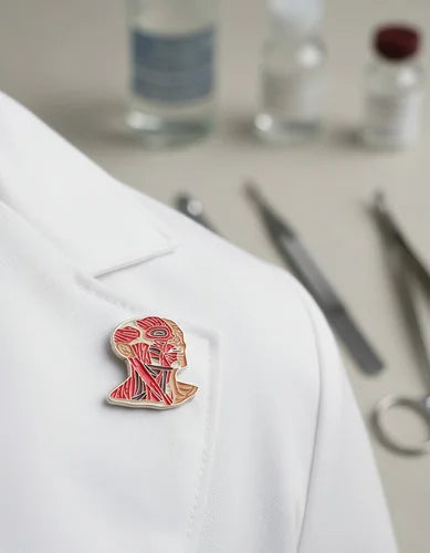 Pin Metálico Cabeza Anatómica Músculos
