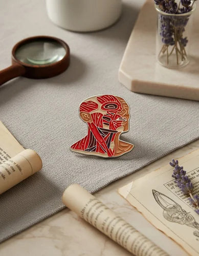 Pin Metálico Cabeza Anatómica Músculos