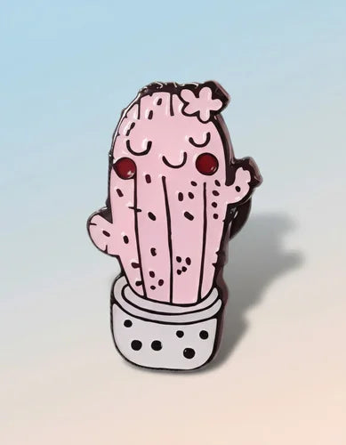 Pin Metálico Cactus Rosa Feliz