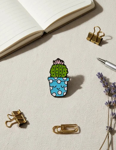 Pin Metálico Cactus Sonriente